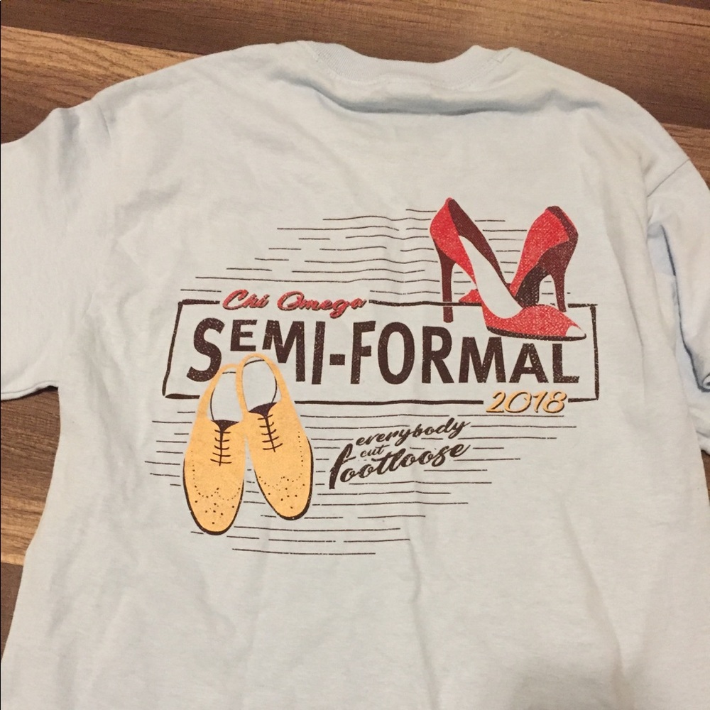 Chi omega light blue T-shirt